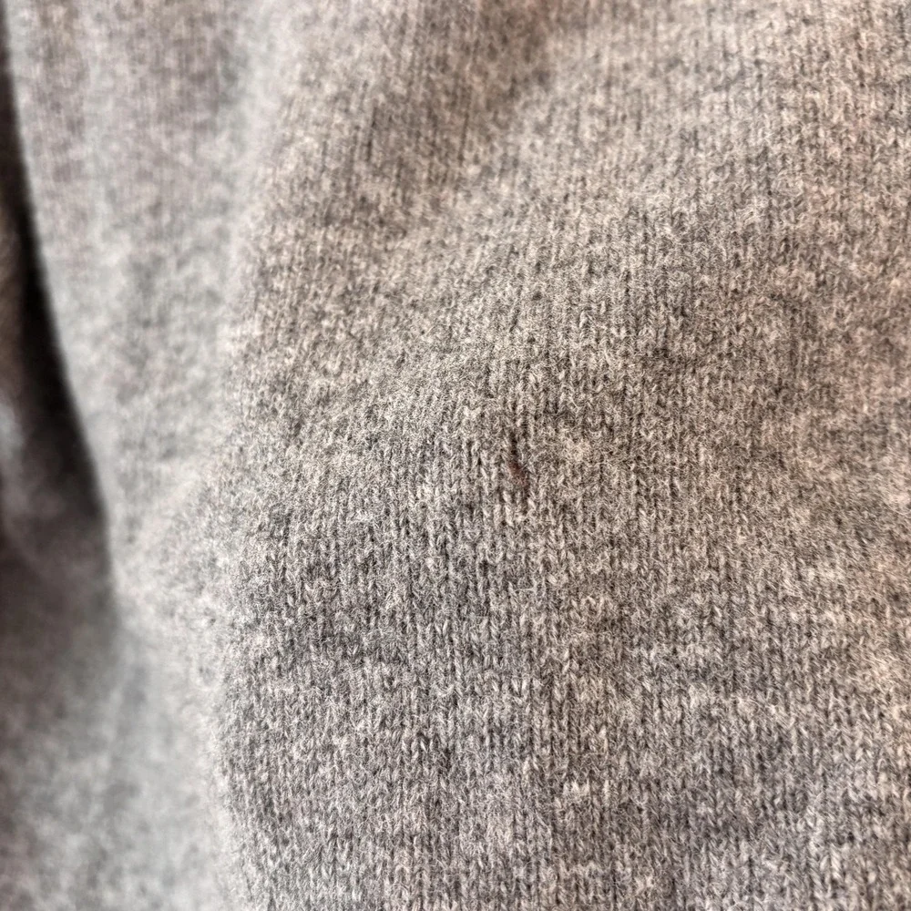 J Crew Sweater Mens XL Gray Merino Wool Blend Half Zip Mock Neck Pullover‎ Knit